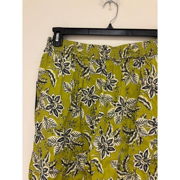 Tahari 100% Linen Wide Leg Pants Tropical Leaf NWT Size Large - Picture 5 of 7